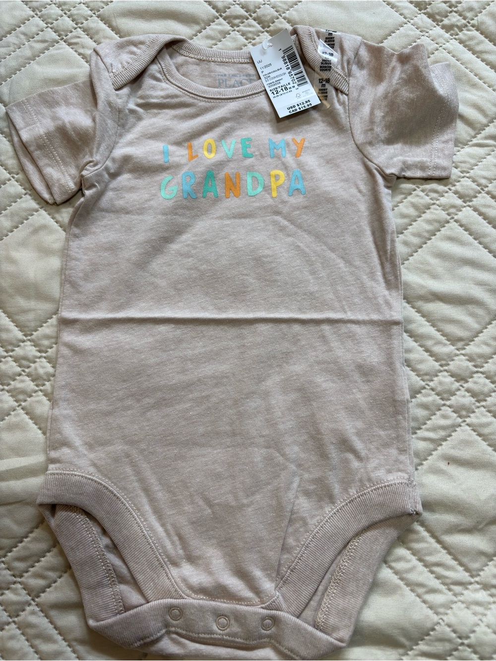 Children's Place 12-18M 'I Love My Grandpa' Bodysuit